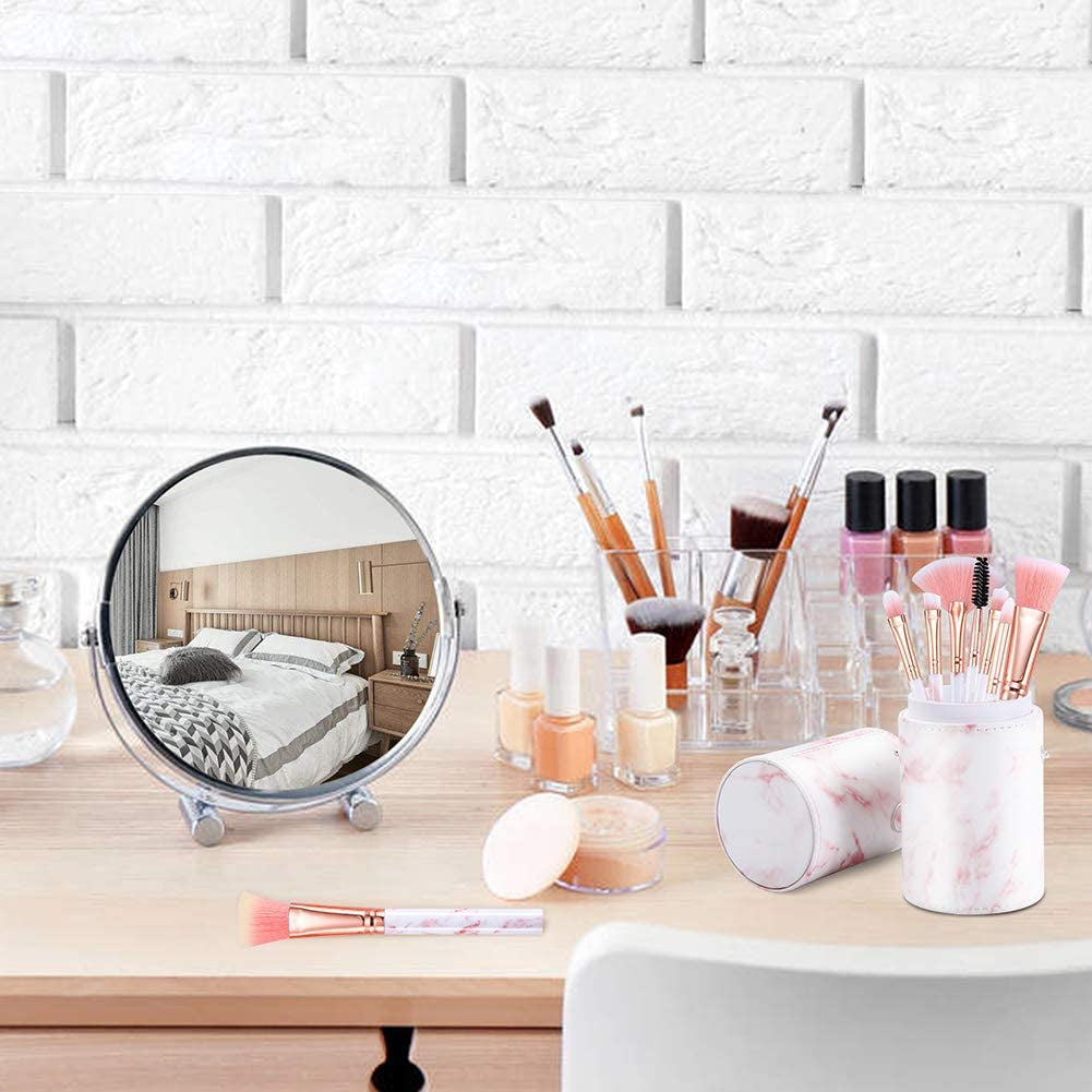 23 Pcs Makeup Set 6Pcs Triangle Powder Puffs+ 16Pcs Marble Makeup Brush Set with Gift Box Make up Tool