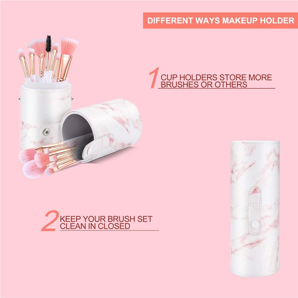 23 Pcs Makeup Set  6Pcs Triangle Powder Puffs+ 16Pcs Marble Makeup Brush Set with Gift Box Make up Tool